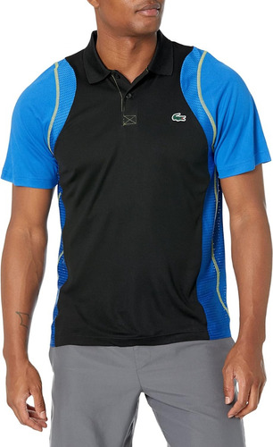 Playera Lacoste Golf Ultra Dry Negro Azul Deportiva Dh5180