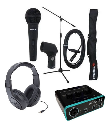 Kit Grabacion Starter Basico Usb Mic Auri Pie Cable Bolso