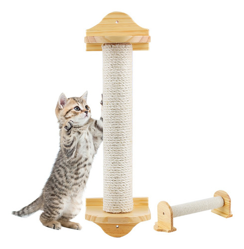 Poste Rascador De Gato Montado En Pared Sisal Natural 50*6cm