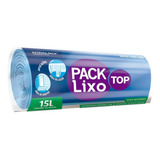 Saco Para Lixo Azul 15 Litros Pack Lixo Top 60 Unidades