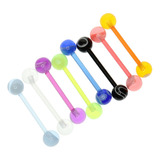 8 Piezas Surtido Color Acrílico Barbell Ball Nipplering