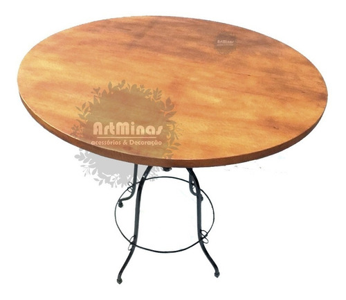 Mesa Bistrô Rustica Ferro Madeira Artesanato Super Oferta 