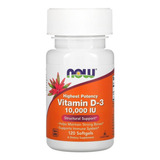 Vitamina D3 10,000ui 120 Softgels Importada - Now Foods