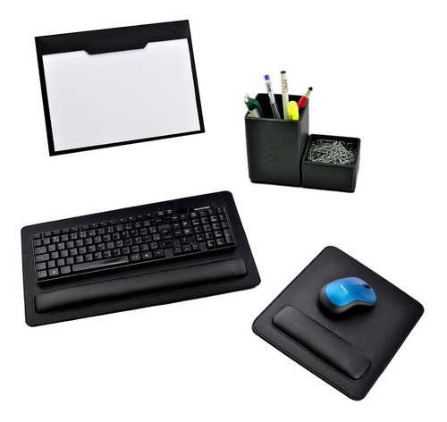 Kit Porta Caneta/clips, Risque A4, Apoio Teclado, Mouse Pad