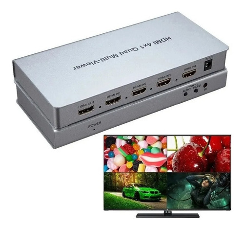 Multi Viewer Switch Hdmi 4x1 1080p High Multiviewer