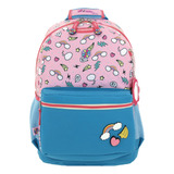 Mochila Grande Escolar Chenson Happy Girl Original Backpack Niñas Arcoiris Pines Mochila Primaria Rosa 