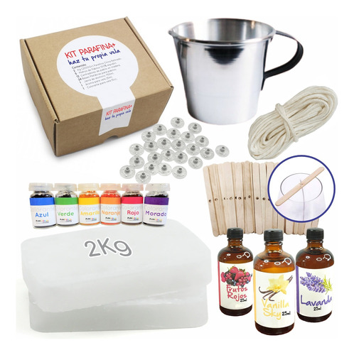 Kit Velas Parafina Aromas Colorantes Pabilos Insumos