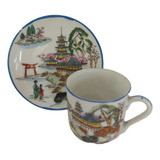 Taza De Café Antiguo, Porcelana, Azul (duo)