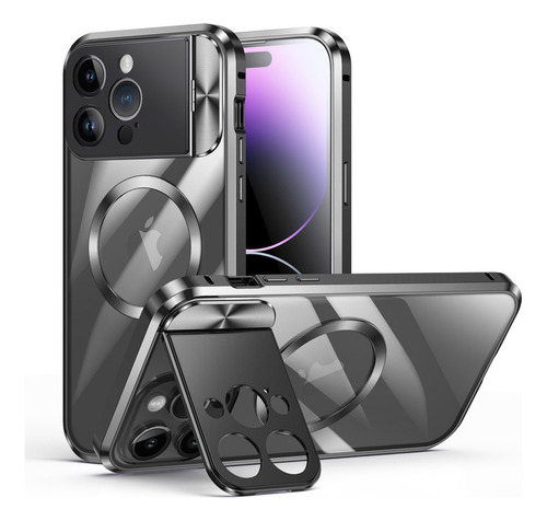 Funda Metálica Magnética Con Soporte Para iPhone