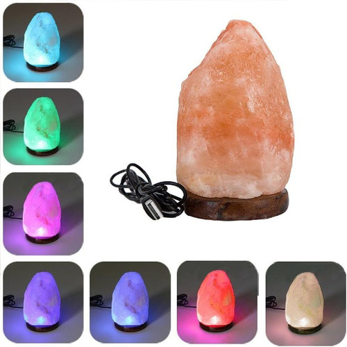 Mini Sal Del Himalaya Lámpara Luz Led Colores Usb