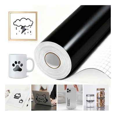 Aezoxán® Vinilo Negro Brillante Adhesivo Permanente 30.5cmx3.05m Para Cricut Silhouette,vinil Para Impresion Laser,vinil Para Cricut,vinil Adhesivo,vinil Adhesivo Resistente Al Agua,publicidad | MercadoLibre