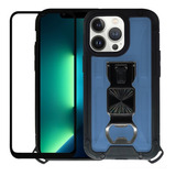 Funda Case Para iPhone 13 Pro Max Mas Mica 9d Con Destapador