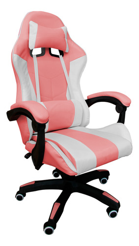 Silla Gamer Escritorio Oficina Ergonómica Reclinable Kitul Gamer Xcab Color Rosa