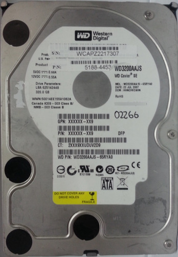 Western Digital Wd3200aajs-65rya0 320gb, 2266 Recuperodatos