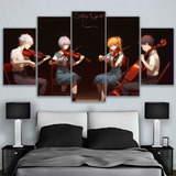 5 Cuadros Decorativos Evangelion Violin Canvas Diseño 150x84