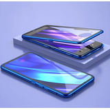 Capa Xiaomi Mi 11 Lite Magnetica Metal Vidro Dois Lados Azul