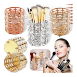Porta Pincel Metálico Cristal Makeup Organizador Diamante