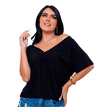 Blusa Feminina Manga Curta Blusinha Ciganinha Bata Soltinha