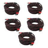 Kit 5pz Cable Hdmi 20 Metros Full Hd Ps4 Ps3 Xbox 360 Laptop