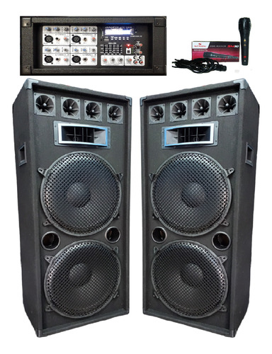 2columnas Doble 15 4000w 3 Vias+c/ Potenciada Usb/bluetooth