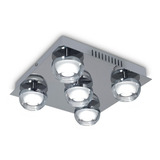 Plafon 5 Luces Led Lier Moderno Cromo Cocina Living Deco