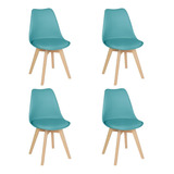 4 Cadeiras Estofada Leda Base Madeira Eames Cozinha Cores Estrutura Da Cadeira Tiffany