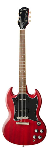 Guitarra Eléctrica EpiPhone Modern Sg Classic Worn P-90s De Caoba Cherry Desgastado Con Diapasón De Laurel Indio