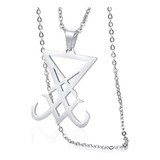 Comtrud Of Lucifer Satan Satanic Symbol Collar De Acero De Y