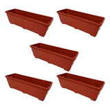 Goyama Kit 5 Floreiras De Chão 40cm Jardineiras Plantas E Hortas Cor Terracota