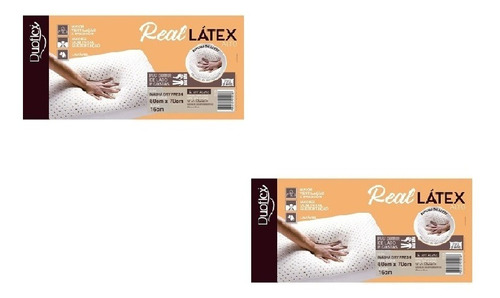 Kit 2 Travesseiros Duoflex Real Latex  50x70x16