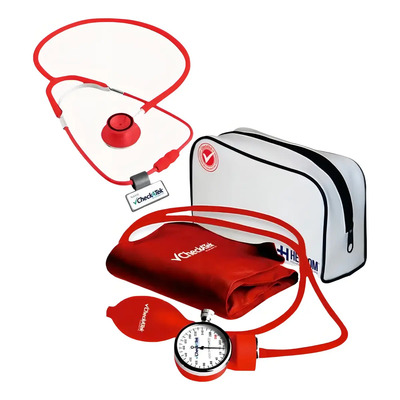 Kit Baumanómetro + Estetoscopio De Campana Doble Checkatek Rojo Doble Camana | Envío gratis