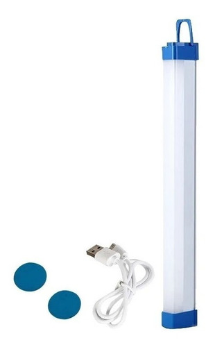 Lampara De Emergencia Recargable Ampolleta Luz Led 32cm Usb. Color Blanco