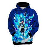 Moletom Blusa Vegeta Ssj Blue Hq Casaco Azul Anime Ref0156