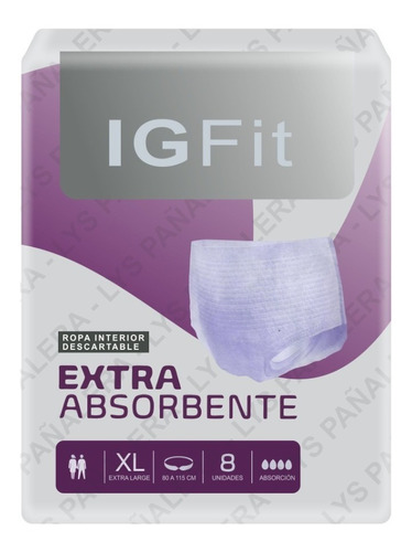 8 Bombachas Descartables Ig Fit Talle Extra Grande