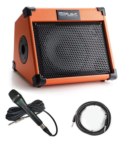 Guitarra Acústica, Amplificador 20 Vatios Bluetooth Amp Con 