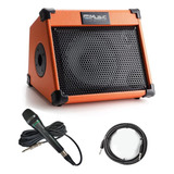 Guitarra Acústica, Amplificador 20 Vatios Bluetooth Amp Con 