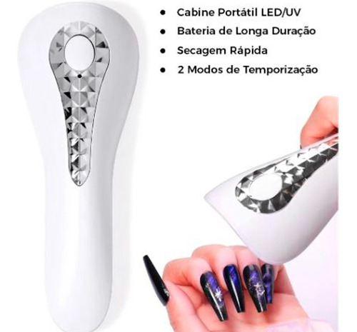 Mini Cabine Led Uv Portátil Secagem Unhas Gel Esmalte 18w 110v/220v