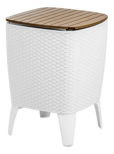 Mesa Hielera Cooler Table Tipo Rattan Jardin Y Exterior Mq Color Caramelo