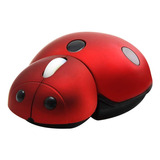 Mini Mouse Inalámbrico Elec Space Diseño De Mariquita Roja