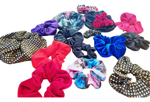 Pack Mayorista 15 Scrunchies De Tela Colita Para El Pelo