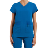 Polera Mujer Scorpi Advance -azul Rey- Uniformes Clínicos