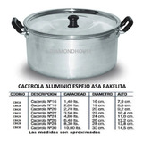 Cacerola Aluminio Espejo Con Asas De Bakelita N 28, 8 Litros