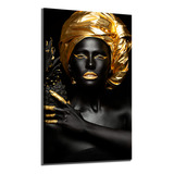 Canvas Mulher Beleza Africana Em Ouro Elegância 60x90