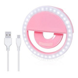 Aro Luz Led Selfie Ring Light  Recargable Para Celular Clip