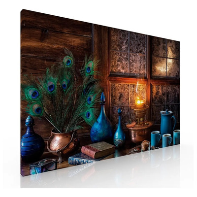 Cuadro Decorativo Canvas Para Sala, Plumas De Pavo Real | Meses sin interés