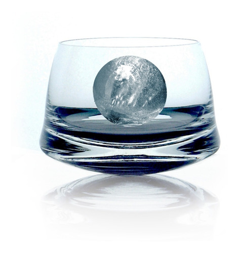 Set Vaso Whisky Mareado + Molde Hielo En Bolas Original Wolf