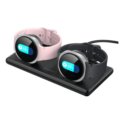 SwanScout 507DS - Estación de Carga Dual Portátil para Samsung Galaxy Watch, compatible con Ultra (2025)\u002F8\u002F8 Classic\u002F7\u002FUltra\u002FFE\u002F6\u002F6 Classic\u002F5\u002F5 Pro\u002F4\u002F3\u002FActive 2\u002FActive | Meses sin interés