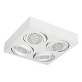 Plafones Apto Led Techo Para 4 Luces Ar111 Gu10 Cuadrado