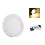 X4 Foco Panel Plafón Led 18w Sobrepuesto Redondo Luz Cálida 