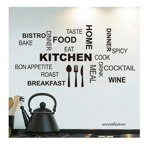 Sticker Cocina Decoración  Mural Pared Pegatina Merakistore